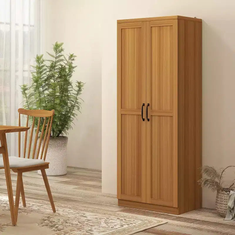 Freistehender Küchenschrank aus Spanplatte, 5 Ablagen, 160×60×40 cm – Braun / Orange / Beige / Weiß