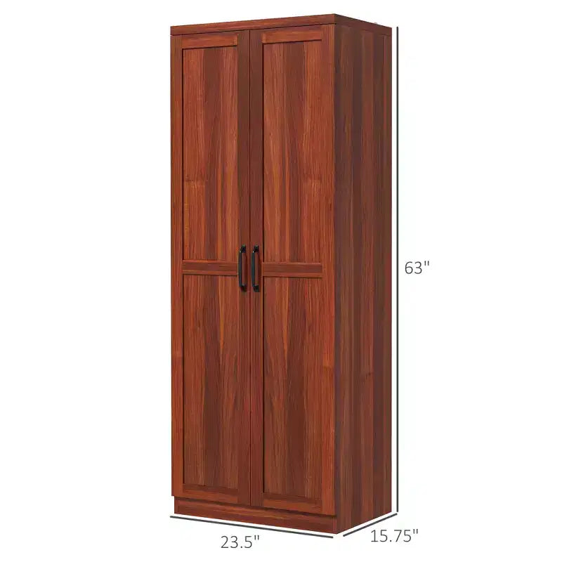 Freistehender Küchenschrank aus Spanplatte, 5 Ablagen, 160×60×40 cm – Braun / Orange / Beige / Weiß