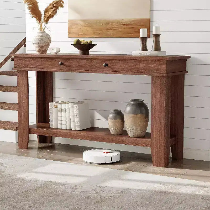 54 Console Table for Entryway - Farmhouse Entryway Table with Storage and Drawers, Small Entry Tables for Hallway Behind Couch Table Sofa Table