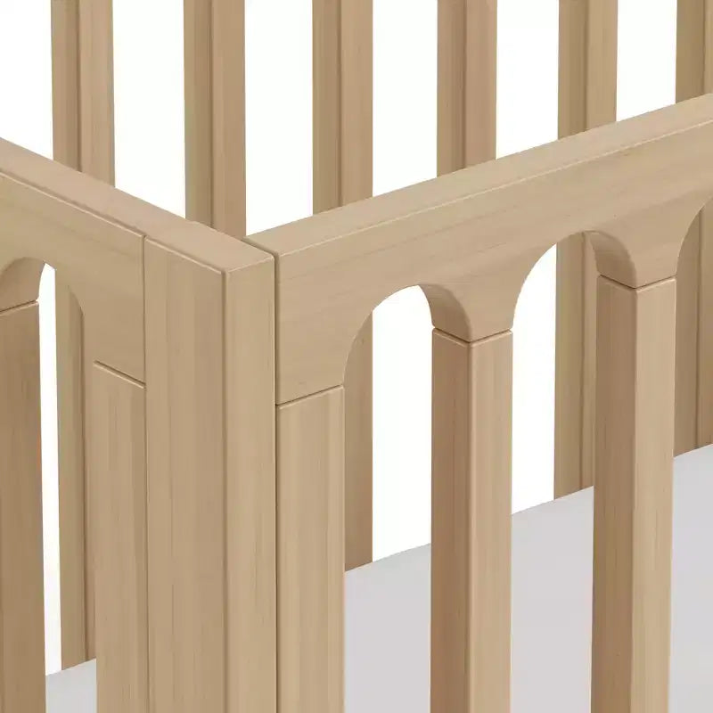 Wandelbares 3-in-1-Babybett aus Massivholz mit Kleinkindgitter – Treibholz / Haselnuss / Olive / Salbei