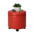 HomeStock Comfort Round Accent Storage Ottoman with Reversible Tray Lid