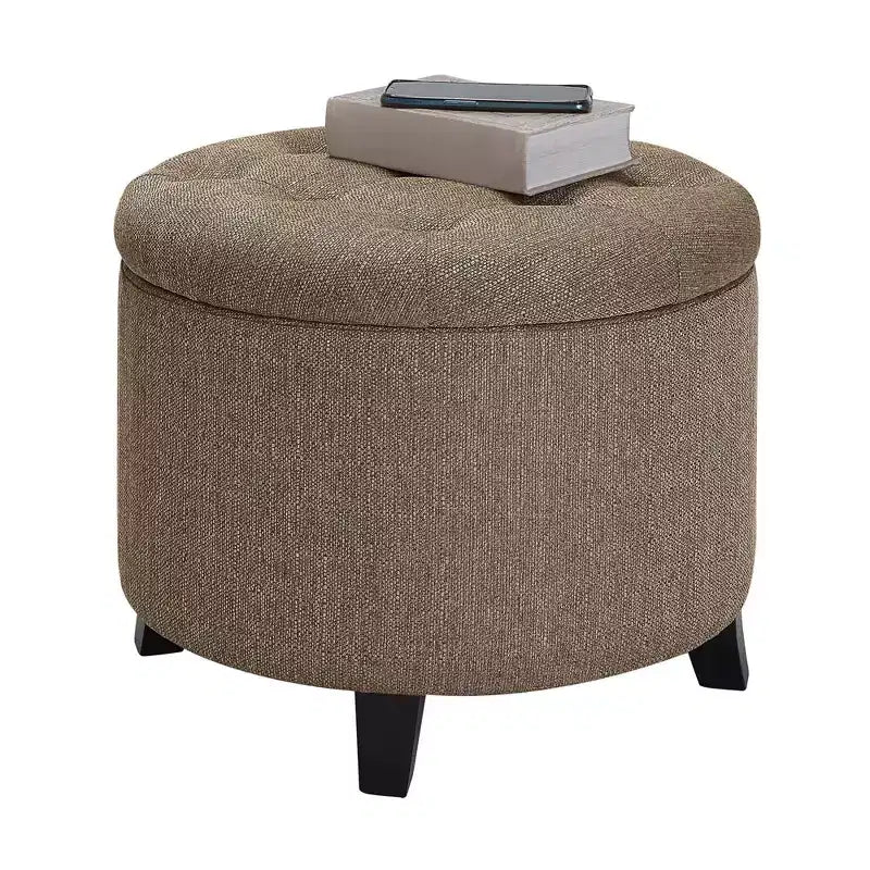 Pouf rechteckig aus Kunstleder Sandfarben, 89×43×46 cm – fürs Wohnzimmer