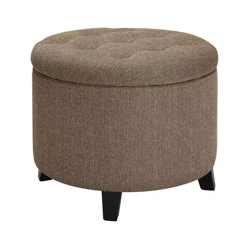 Pouf rechteckig aus Kunstleder Sandfarben, 89×43×46 cm – fürs Wohnzimmer
