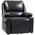 Power Lift Chair for Elderly, Faux Leather Recliner Sofa with Vibration Massage and Heat, Remote, Side Pockets