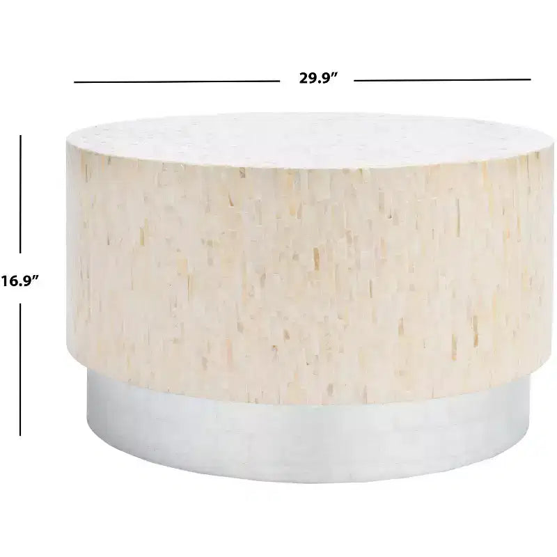 Runder Mehrfarbiger Couchtisch mit Metallgestell und MDF-Platte – für Wohnzimmer