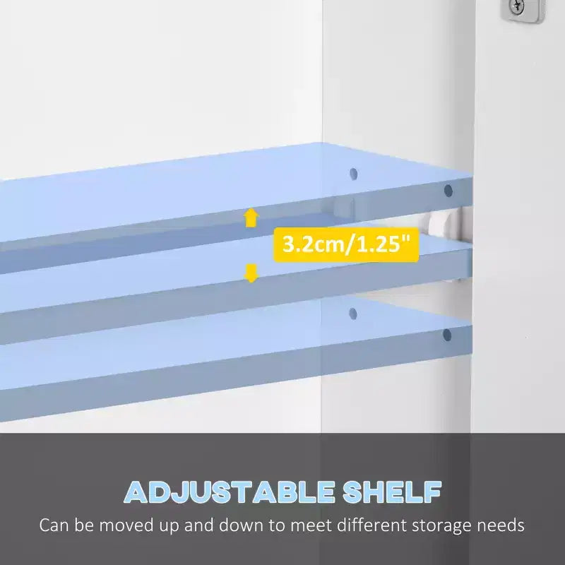 LED-Spiegelschrank mit 3 Türen, Dimmer und 9 Ablagen, 90×15×75 cm – Weiß