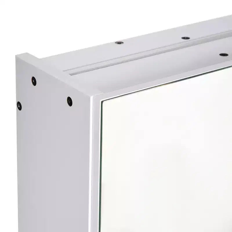 LED-Spiegelschrank mit 3 Türen, Dimmer und 9 Ablagen, 90×15×75 cm – Weiß