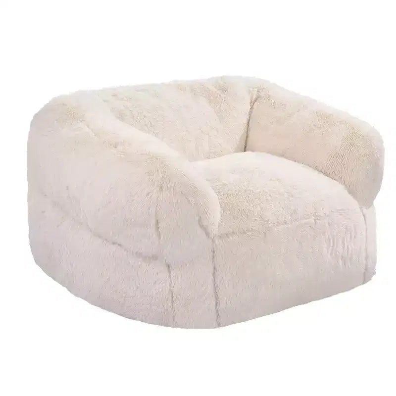 VEVOR Bean Bag Chair, BeanBag Sofa Chair with Armrests for Adults, Fluffy Plush & High-Density Foam Filling Adult Bean Bag with Zapper, Beige