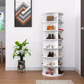 Rotating Shoe Rack Tower, 360 Round Rotating Storage Tower, White Spinning Shoe Rack Tower Shoe Storage