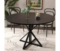 47 in Round Dining Table for 4, Wooden Circle Dinner Table, Heavy Duty Metal Pedestal & 4 Parts of Tabletop, Round Pedestal Kitchen Tables