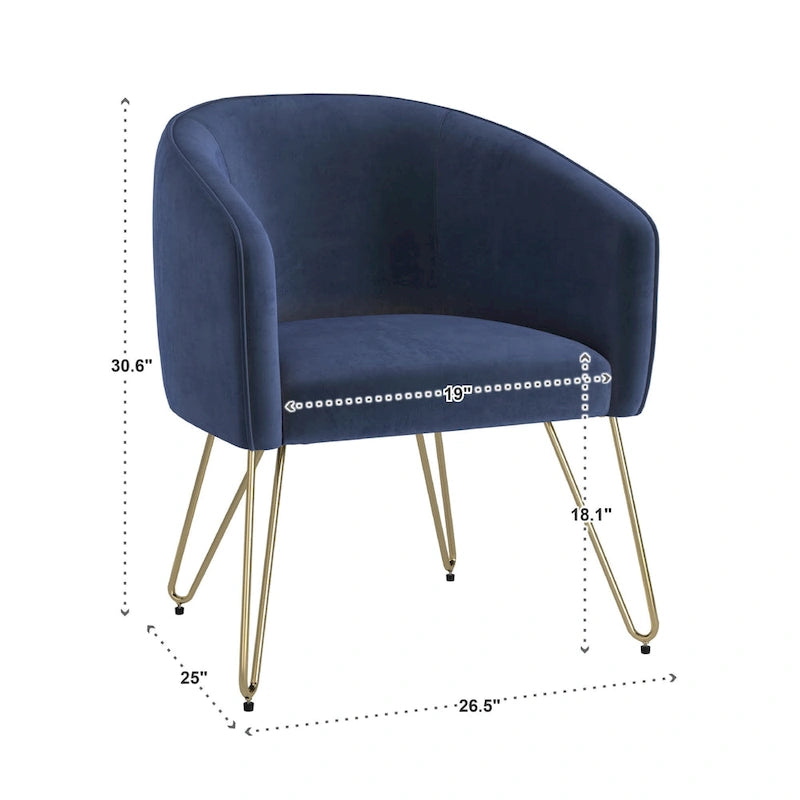 Bette Gold Finish Samt-Akzentstuhl von iNSPIRE Q Bold
