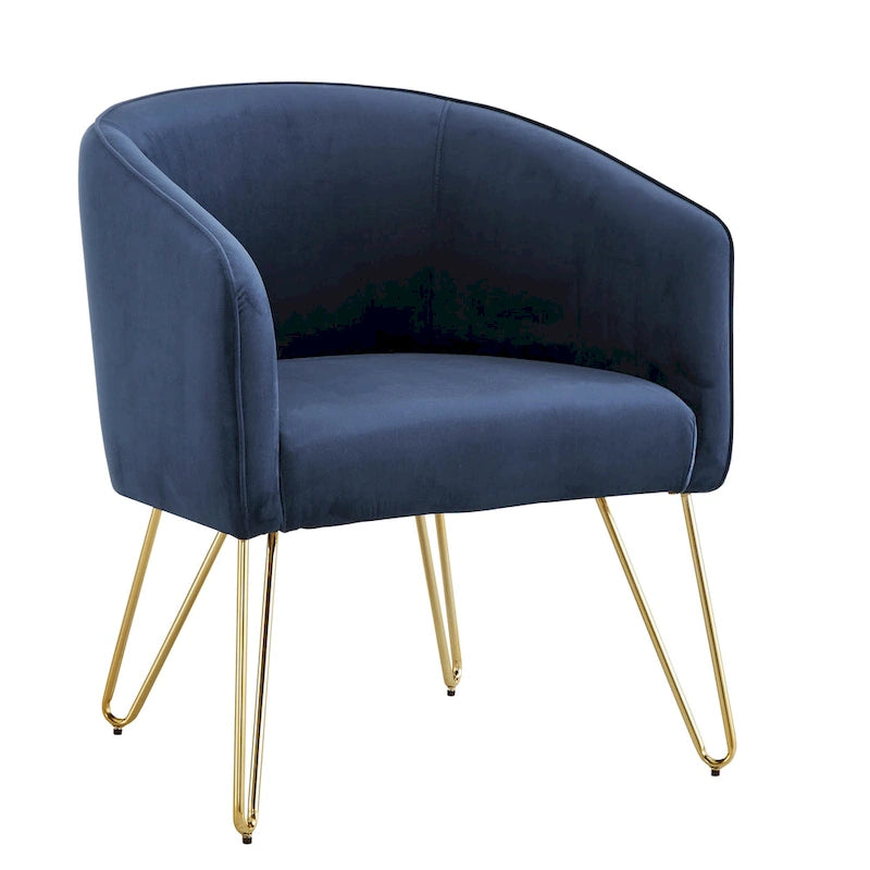 Bette Gold Finish Samt-Akzentstuhl von iNSPIRE Q Bold