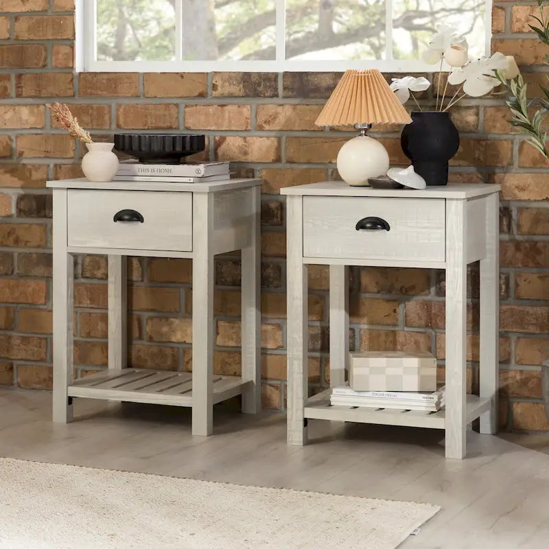Middlebrook Nachttisch mit einer Schublade im Landhausstil, 2er-Set