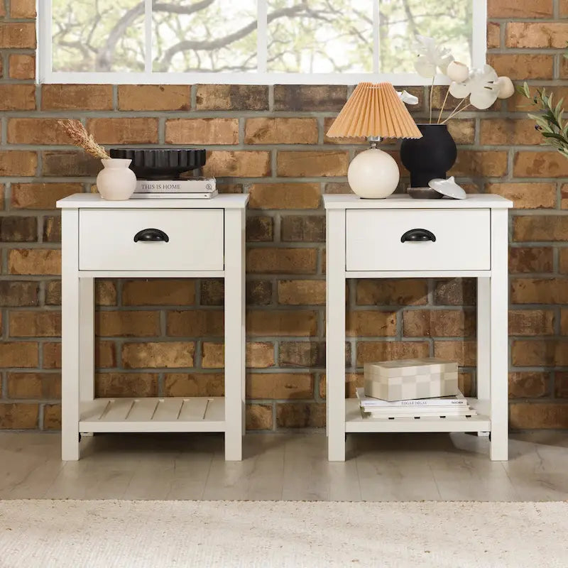 Middlebrook Nachttisch mit einer Schublade im Landhausstil, 2er-Set