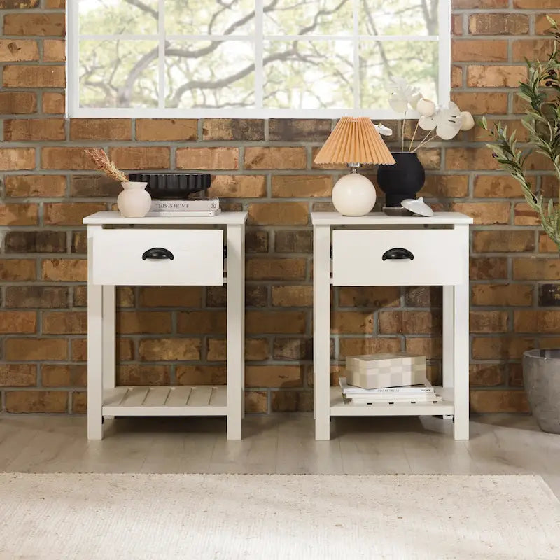 Middlebrook Nachttisch mit einer Schublade im Landhausstil, 2er-Set