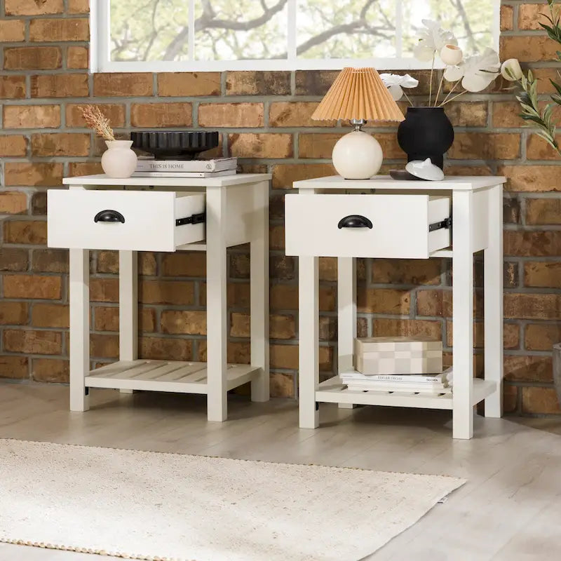 Middlebrook Nachttisch mit einer Schublade im Landhausstil, 2er-Set