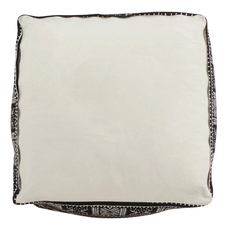 Bodenpouf mit dunklem Mudcloth-Design