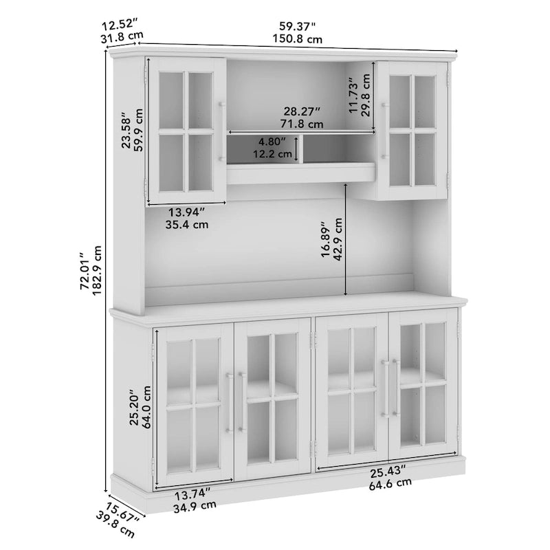 Westbrook 60W Sideboard Buffet-Schrank mit Aufsatz von Bush Furniture