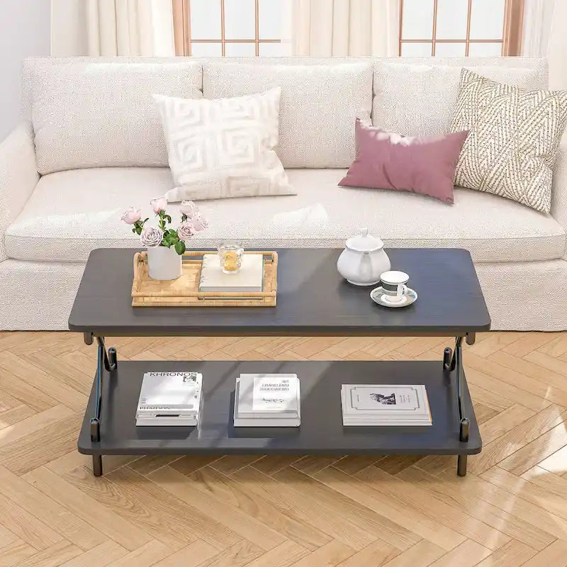Javlergo Modernes 3-teiliges Couchtisch-Set für Wohnzimmer – beinhaltet einen Couchtisch aus Holz und zwei Beistelltische