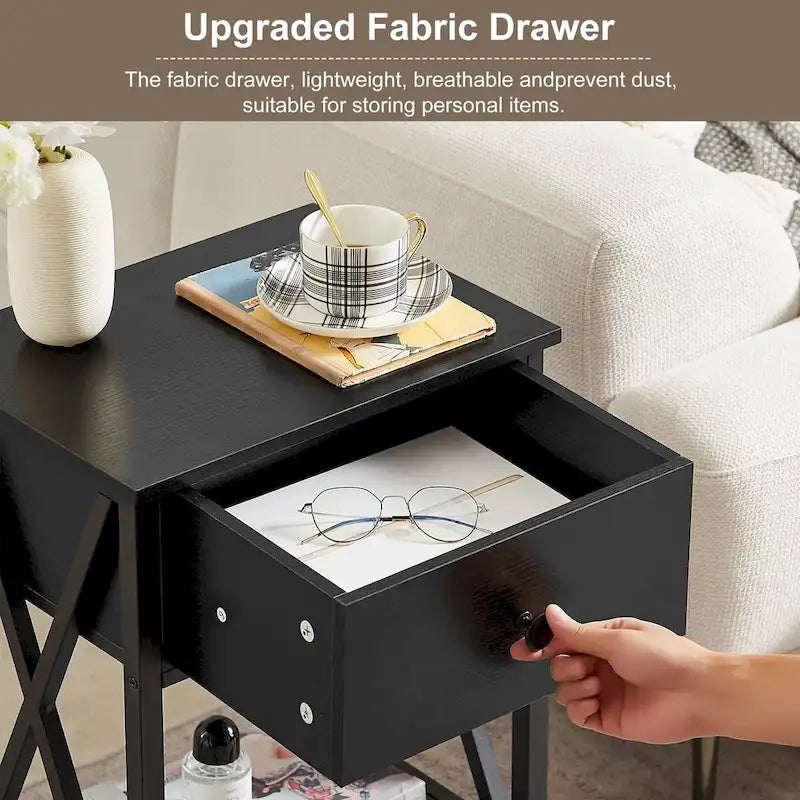 Javlergo Modernes 3-teiliges Couchtisch-Set für Wohnzimmer – beinhaltet einen Couchtisch aus Holz und zwei Beistelltische