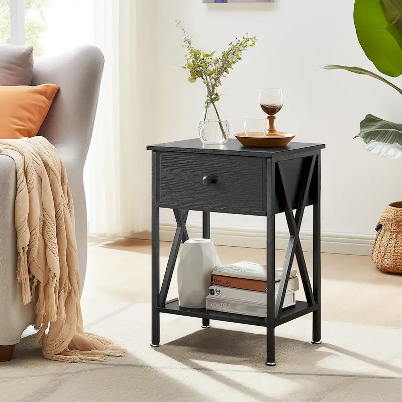 Javlergo Modernes 3-teiliges Couchtisch-Set für Wohnzimmer – beinhaltet einen Couchtisch aus Holz und zwei Beistelltische