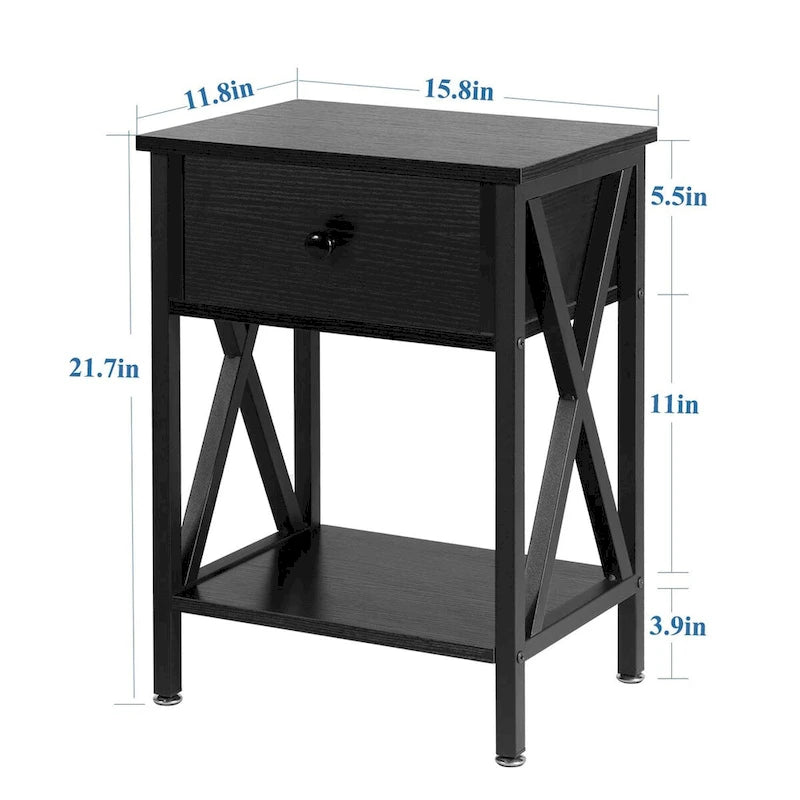 Javlergo Modernes 3-teiliges Couchtisch-Set für Wohnzimmer – beinhaltet einen Couchtisch aus Holz und zwei Beistelltische