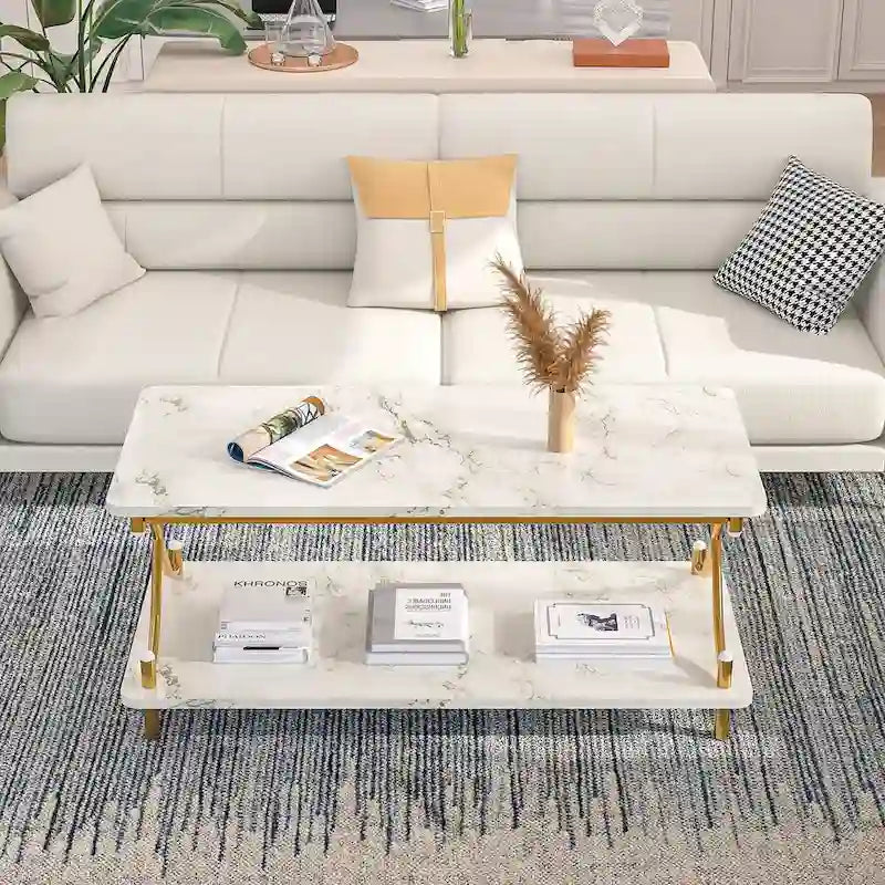 Javlergo Modernes 3-teiliges Couchtisch-Set für Wohnzimmer – beinhaltet einen Couchtisch aus Holz und zwei Beistelltische