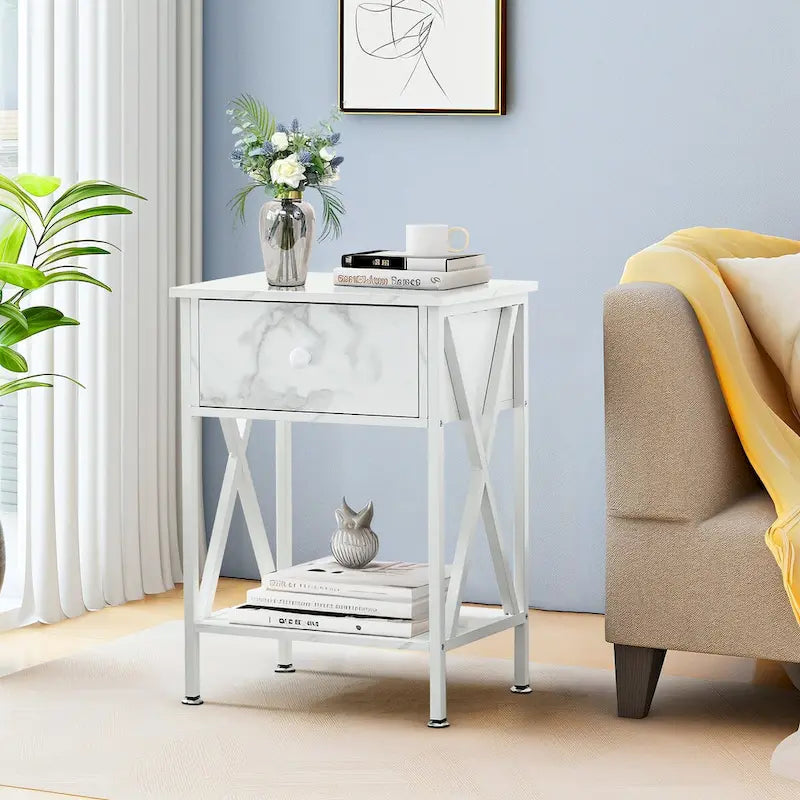 Javlergo Modernes 3-teiliges Couchtisch-Set für Wohnzimmer – beinhaltet einen Couchtisch aus Holz und zwei Beistelltische