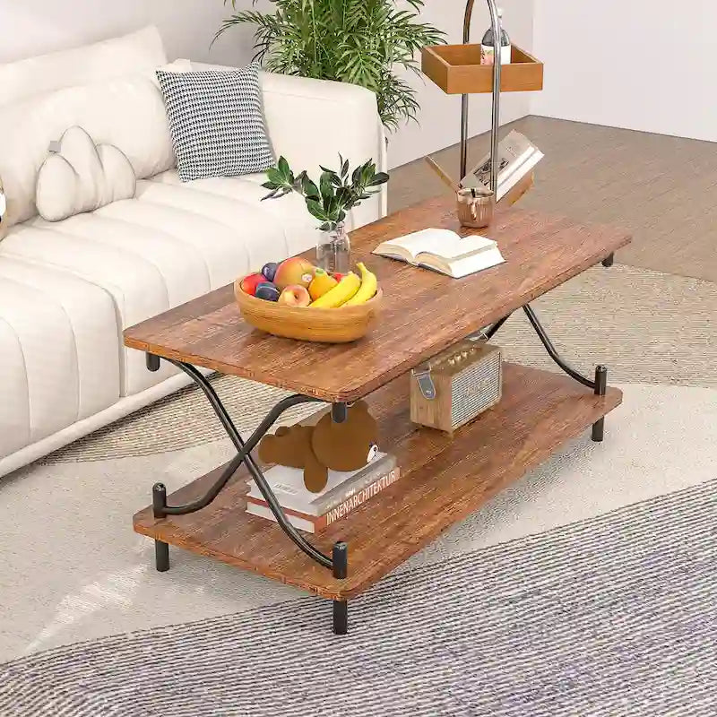 Javlergo Modernes 3-teiliges Couchtisch-Set für Wohnzimmer – beinhaltet einen Couchtisch aus Holz und zwei Beistelltische