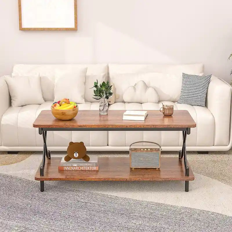 Javlergo Modernes 3-teiliges Couchtisch-Set für Wohnzimmer – beinhaltet einen Couchtisch aus Holz und zwei Beistelltische
