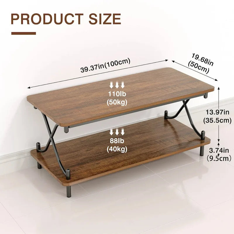 Javlergo Modernes 3-teiliges Couchtisch-Set für Wohnzimmer – beinhaltet einen Couchtisch aus Holz und zwei Beistelltische