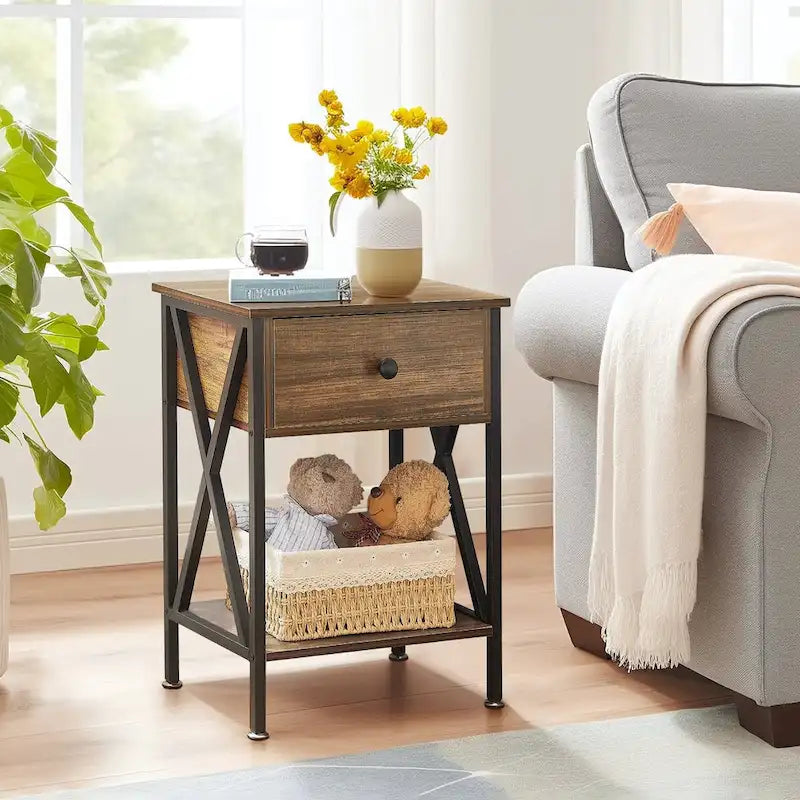 Javlergo Modernes 3-teiliges Couchtisch-Set für Wohnzimmer – beinhaltet einen Couchtisch aus Holz und zwei Beistelltische