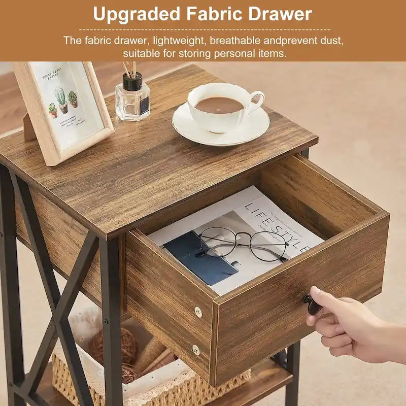 Javlergo Modernes 3-teiliges Couchtisch-Set für Wohnzimmer – beinhaltet einen Couchtisch aus Holz und zwei Beistelltische